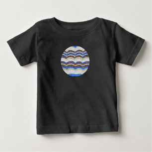 Camiseta Para Bebê T-shirt azul do Raglan do bebê do mosaico
