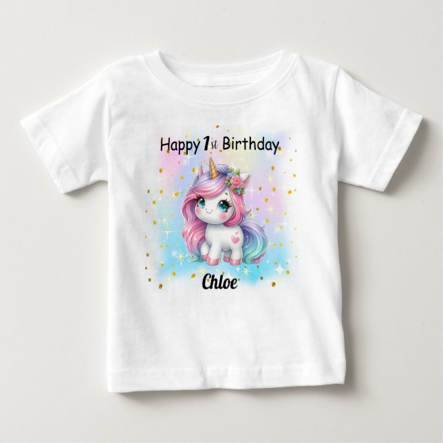 Camiseta Para Bebê T-Shirt Baby Unicorn  (Frente)