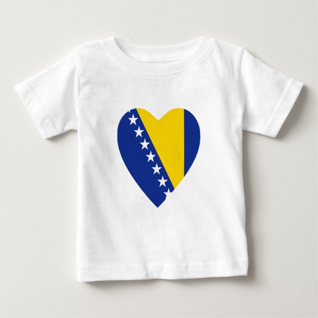 Camiseta Para Bebê T-Shirt Bandeira da Bósnia-Herzegovina (Frente)
