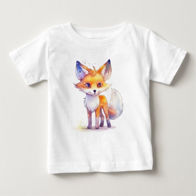 Camiseta Para Bebê T-Shirt Bebê Bonito Raposa Bebê (Frente)