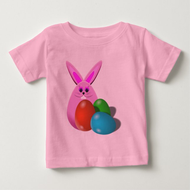 Camiseta Para Bebê T-Shirt Bebê Coelho da Páscoa (Frente)