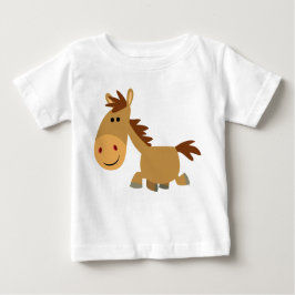 Camiseta Para Bebê T-Shirt Bebê De Cartoon De Cavalo Bonito