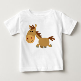 Camiseta Para Bebê T-Shirt Bebê De Cartoon De Cavalo Bonito
