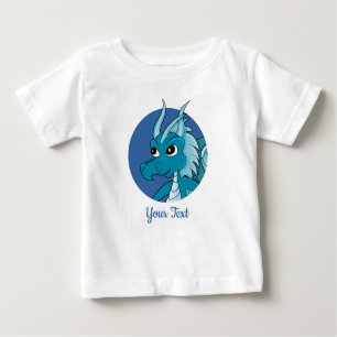 Camiseta Para Bebê T-Shirt bebê de Dragão Azul