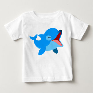 Camiseta Para Bebê T-Shirt Bebê De Golfinho Rindo Bonito