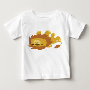 Camiseta Para Bebê T-Shirt Bebê De Leão Preguiçoso E Bonito