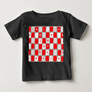 Camiseta Para Bebê T-Shirt Bebê de Starbursts Vermelhos Retro