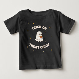Camiseta Para Bebê T-Shirt Bebê De Trick Ou Tratar Tripulação