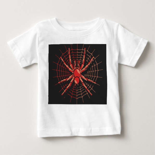 Camiseta Para Bebê T-Shirt Bebê Fine Jersey com Gráfico de aranha (Frente)