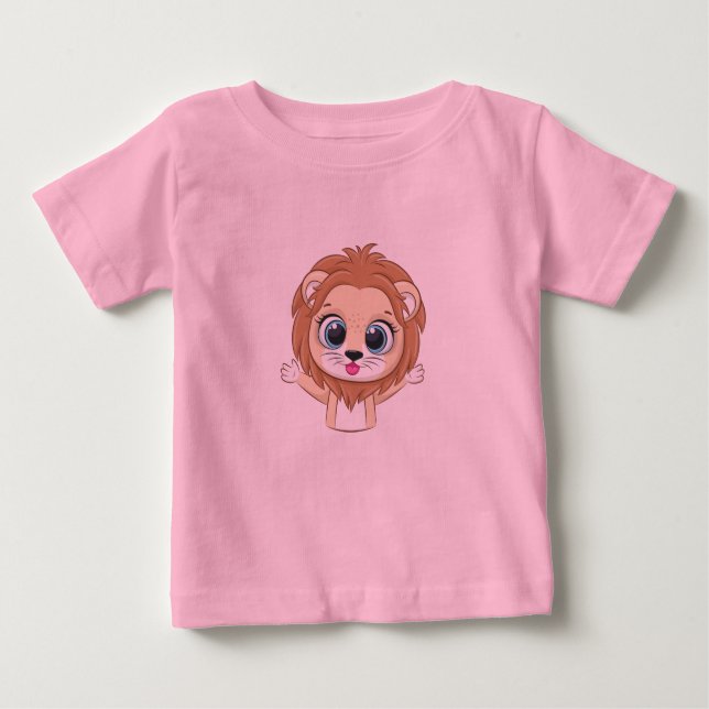 Camiseta Para Bebê T-Shirt Bebê Lion Cute (Frente)