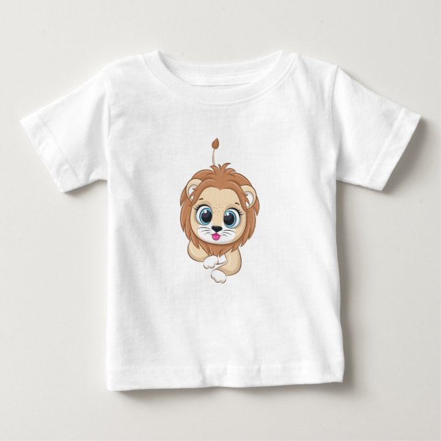 Camiseta Para Bebê T-Shirt Bebê Lion Cute (Frente)