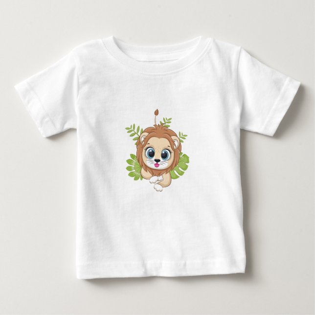 Camiseta Para Bebê T-Shirt Bebê Lion Cute (Frente)