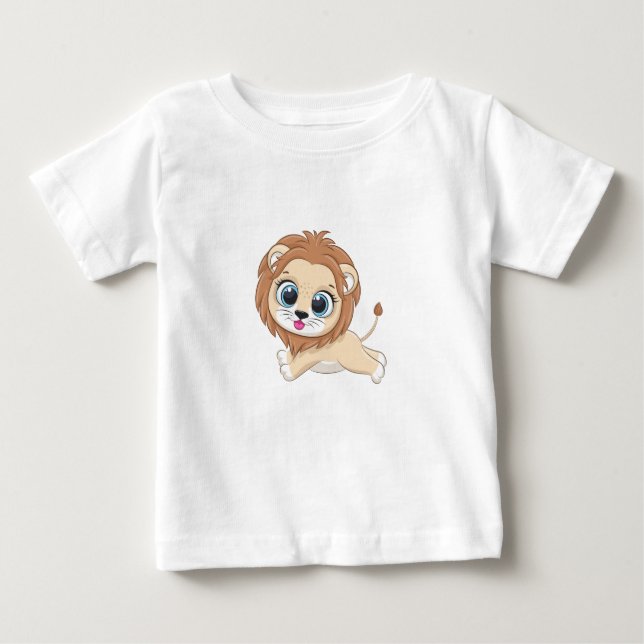 Camiseta Para Bebê T-Shirt Bebê Lion Cute (Frente)