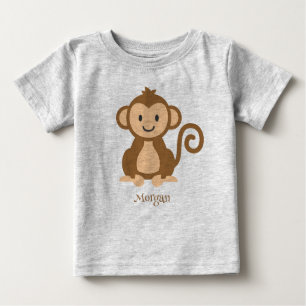Camiseta Para Bebê T-Shirt Bebê Macaco-Macaco Personalizado