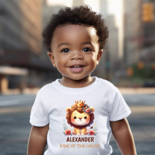 Camiseta Para Bebê T-Shirt Bebê Personalizável com Leão Cute