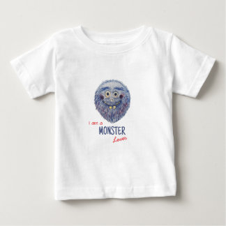 Camiseta Para Bebê T-shirt bébé Petit Monstre Bleu Rigolo