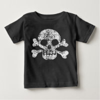 T-Shirt Bebê vestido Crânio e Crossbones