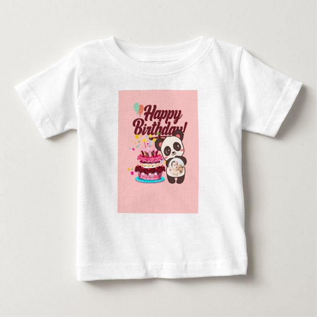 Camiseta Para Bebê T-Shirt/Birthday Star (Frente)