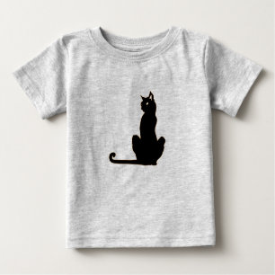 Camiseta Para Bebê T-Shirt Black Cat Ringer