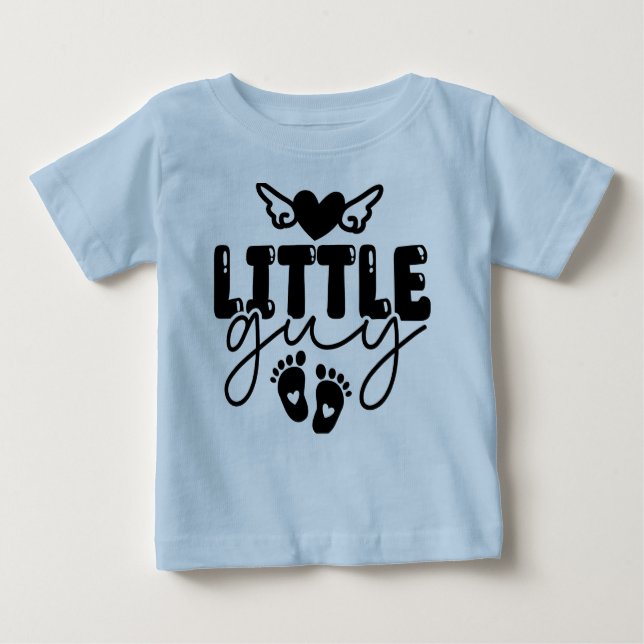 Camiseta Para Bebê T-shirt Blue Little Cara Baby Boy (Frente)