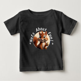 Camiseta Para Bebê T-Shirt Bonita com Esquilo Adorável