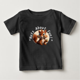 Camiseta Para Bebê T-Shirt Bonita com Esquilo Adorável