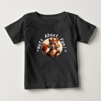 Camiseta Para Bebê T-Shirt Bonita com Esquilo Adorável
