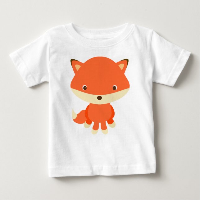 Camiseta Para Bebê t-shirt bonito da raposa do bebê (Frente)