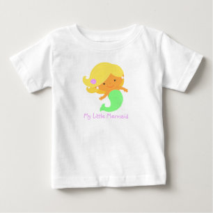 Camiseta Para Bebê T-shirt bonito da sereia