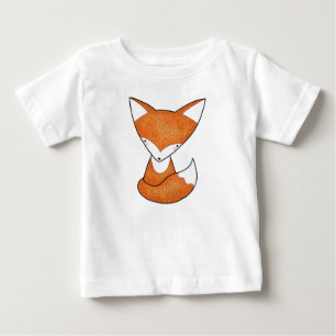 Camiseta Para Bebê T-shirt bonito do animal da floresta do Fox do