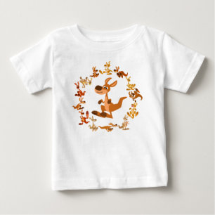 Camiseta Para Bebê T-shirt bonito do bebê da mandala dos cangurus do