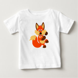 Camiseta Para Bebê T-shirt bonito do bebê do Fox dos desenhos