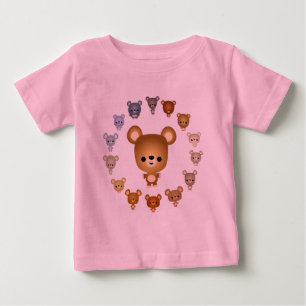 Camiseta Para Bebê T-shirt bonito do bebê dos bebês do urso dos