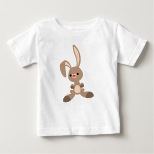 Camiseta Para Bebê T-Shirt Bonito Feliz Cartoon Rabbit Bebê