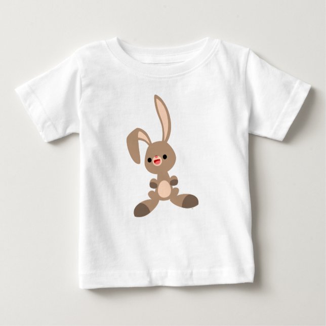 Camiseta Para Bebê T-Shirt Bonito Feliz Cartoon Rabbit Bebê (Frente)