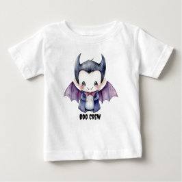 Camiseta Para Bebê T-Shirt "Boo Crew" Personalizado com Drácula Cuta