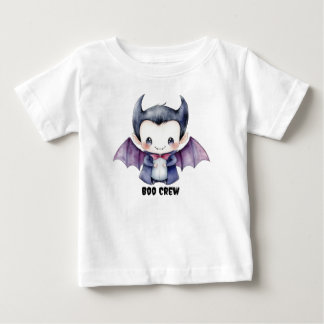Camiseta Para Bebê T-Shirt "Boo Crew" Personalizado com Drácula Cuta