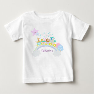 Camiseta Para Bebê T-Shirt Branca Com Amor De Comboio