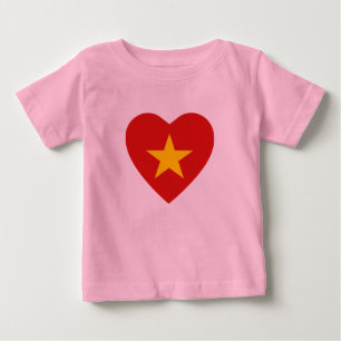 Camiseta Para Bebê T-Shirt Cardíaco Sinalizador Vietnã