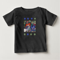 T-Shirt Cavalos Vermelhos e Azuis