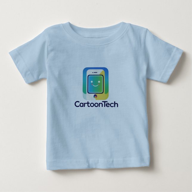 Camiseta Para Bebê T-Shirt Com Face De Cartoon TechToon (Frente)