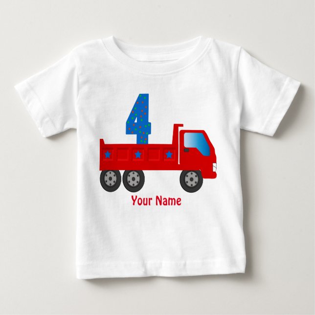 Camiseta Para Bebê T-shirt com o número 4 (Frente)