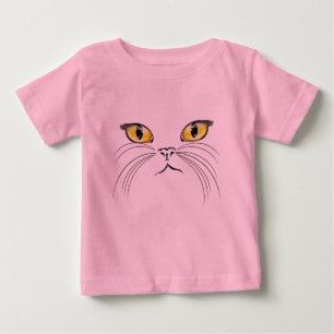 Camiseta Para Bebê T-Shirt com rosto de gato
