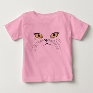 Camiseta Para Bebê T-Shirt com rosto de gato