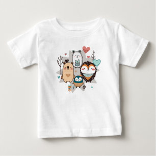 Camiseta Para Bebê T-shirt com uma ilustração fofinha