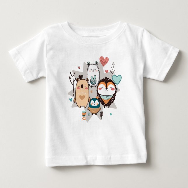 Camiseta Para Bebê T-shirt com uma ilustração fofinha (Frente)