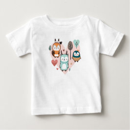Camiseta Para Bebê T-shirt com uma ilustração fofinha