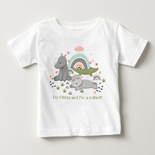 Camiseta Para Bebê T-shirt com uma ilustração fofinha (Frente)