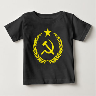 Camiseta Para Bebê T-shirt comunista do jérsei da multa do bebê da