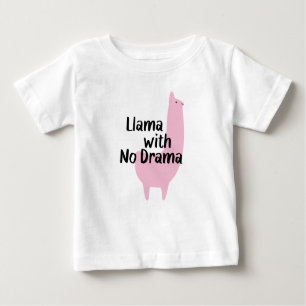 Camiseta Para Bebê T-shirt cor-de-rosa do bebê do lama